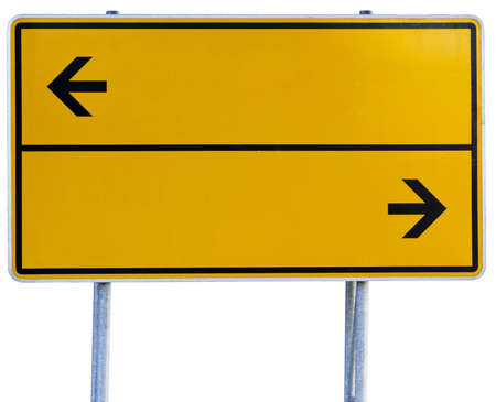 yellow direction sign の写真素材