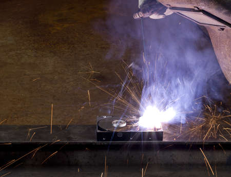 welding on a hard drive with welding shield