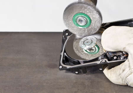 steel brush cleaning open hard disk drive