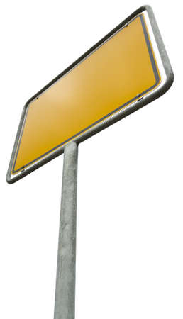 German placement sign isolated on white with clipping path. の写真素材