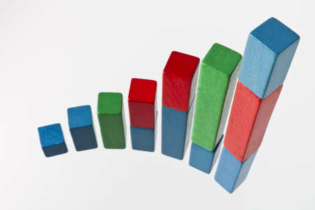 symbolized chart made of building bricks. horizontal imageの写真素材