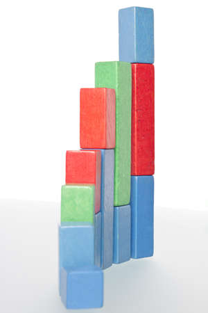 symbolized chart made of building bricks. horizontal imageの写真素材