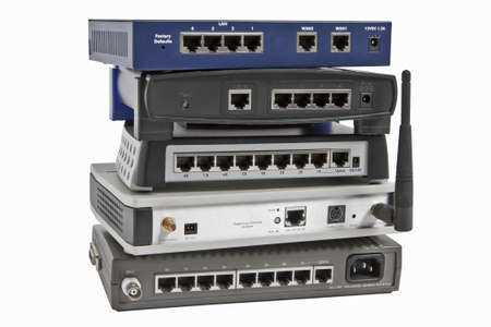 simple network equipment in white backgroundの写真素材