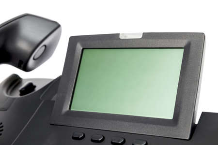 display of modern business phone isolated in white background  close upの写真素材