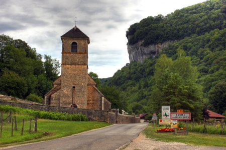 Church at Baume les Messieurs, Burgundy - Franceの写真素材