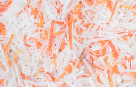 Carrot and radish sliced mix preseveの写真素材