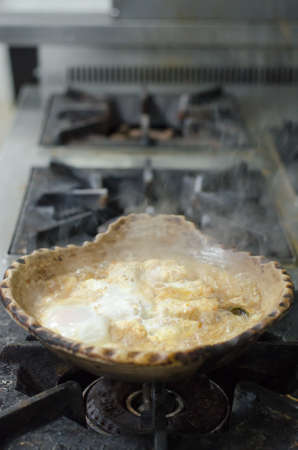 meat boil in clay potの写真素材