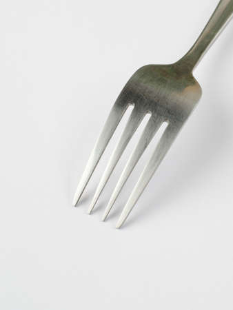Fork silver on white backgroundの写真素材