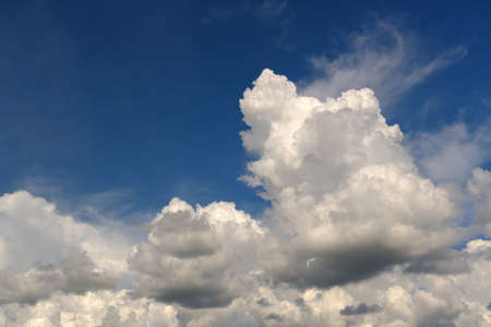 Clouds fluffy in blue skyの写真素材