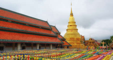 pagoda in temple at north Thailandの写真素材