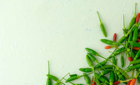 Group of  paprika on wooden background with copy space