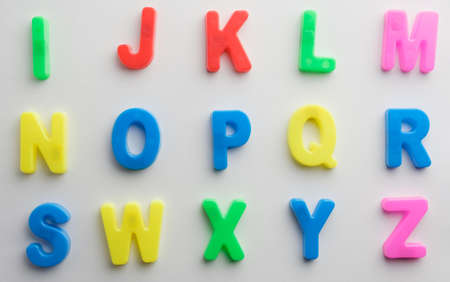 Letter to learn spelling,Colorful letter help children to learn on white background and copy spaceの写真素材