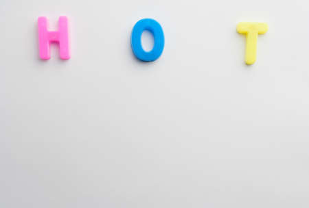 Letter to learn spelling,Colorful letter help children to learn on white background and copy spaceの写真素材