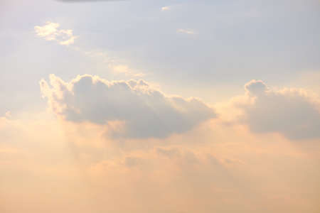Light beam and clouds in skyの写真素材