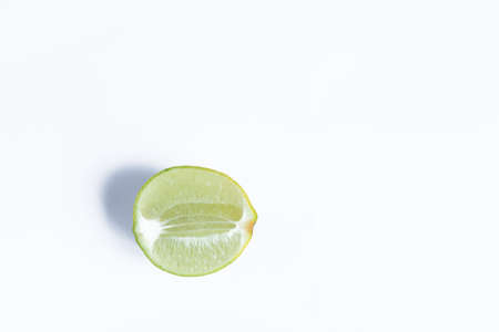 Lime in isoltead white backgroundの写真素材