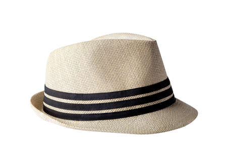 Straw hat in isolated white backgroundの写真素材