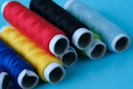 Thread tube colorful close upの写真素材