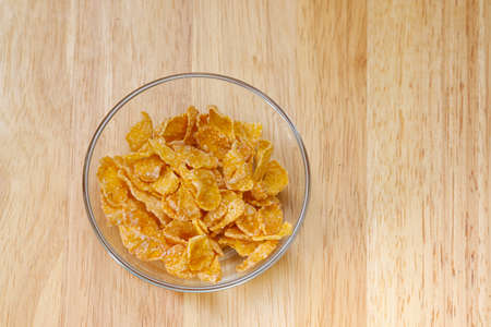 Top view cereals in glass bowl.breakfast conceptの写真素材