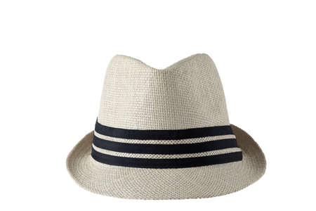 Straw hat in isolated white backgroundの写真素材