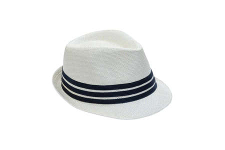 Straw hat in isolated white background withの写真素材