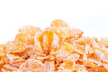 Cereal oat flakes on isolated white background