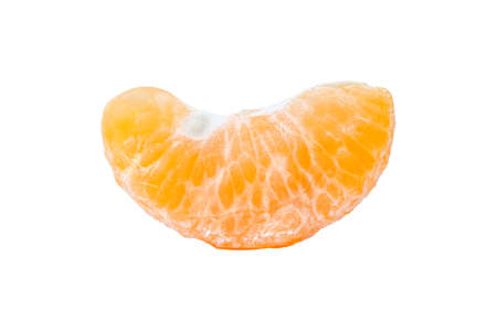Piece of orange on isolated white background.の写真素材