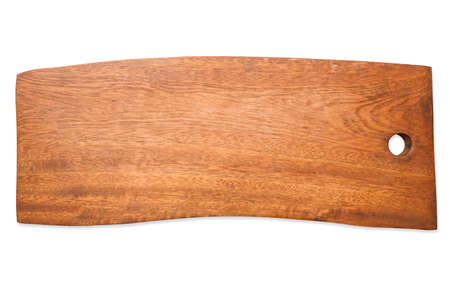 Wooden chopping block on the white background isolatedの写真素材