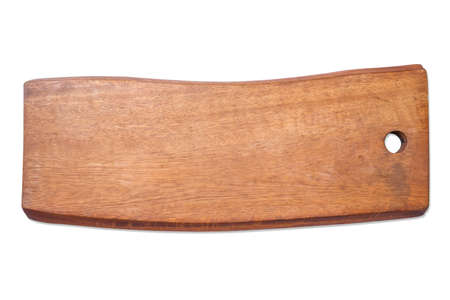 Wooden chopping block on the white background isolatedの写真素材