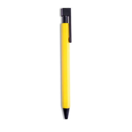 A Pen color yellow in isolated white background.の写真素材