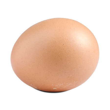 Close-up of egg isolated on whiteの写真素材