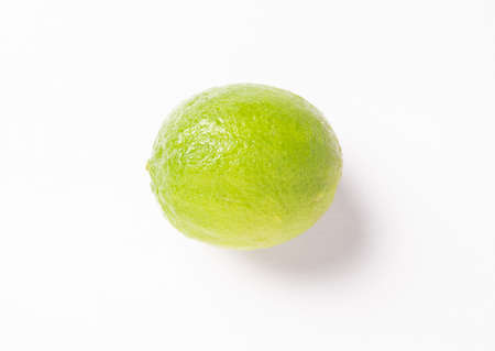 Green lime on white background.fresh lime.Lemon on white scene.の写真素材