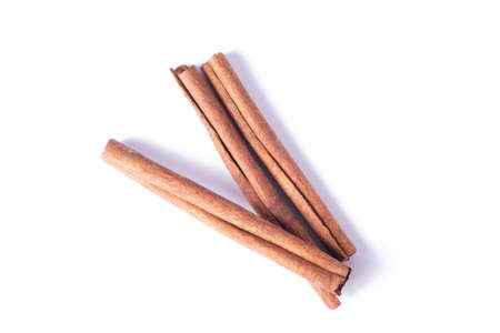 Cinnamon reality in isolated .Cinnamon helps relieve fatigue. Give freshness.Cinnamon sticks.Used as a food ingredientの写真素材