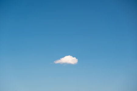 Many small clouds in blue sky.Summer cloudy.White clouds floating in the skyの写真素材