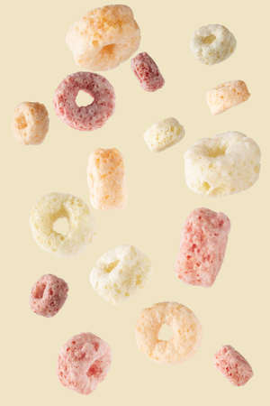 cereal flakes in isolatedの写真素材