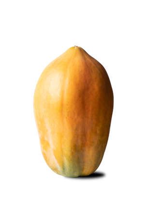 Ripe papaya has an orange color in isolatedの写真素材