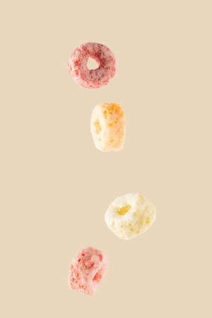 cereal flakes in isolatedの写真素材