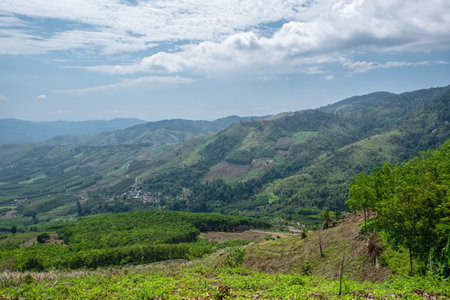 Landscape with clouds,sky and  mountains of northern Thailandの写真素材