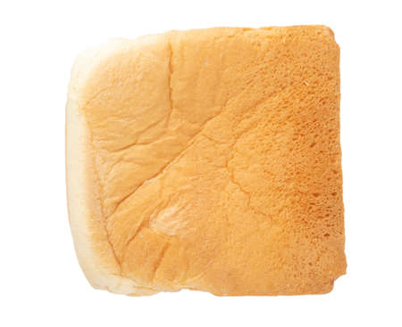 Slice of bread on the white backgroundの写真素材