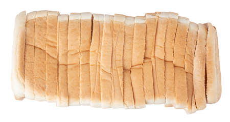 Slice of bread on the white backgroundの写真素材