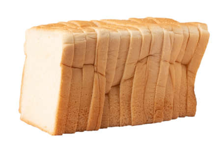 Slice of bread on the white background and isolated with clipping path.