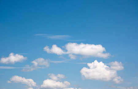 Many small clouds in blue sky.Summer cloudy.White clouds floating in the skyの写真素材