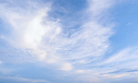 Many small clouds in blue sky.Summer cloudy.White clouds floating in the skyの写真素材