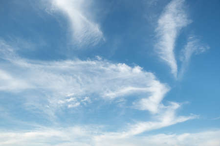 Many small clouds in blue sky.Summer cloudy.White clouds floating in the skyの写真素材