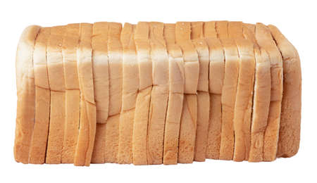 Slice of bread on the white background and isolated with clipping path.の写真素材