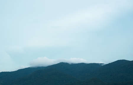Surreal landscape of morning foggy..Morning clouds.Landscape of fog and mountains of northern laosの写真素材