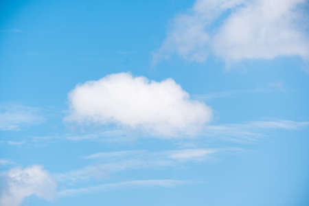 Many small clouds in blue sky.Summer cloudy.White clouds floating in the skyの写真素材