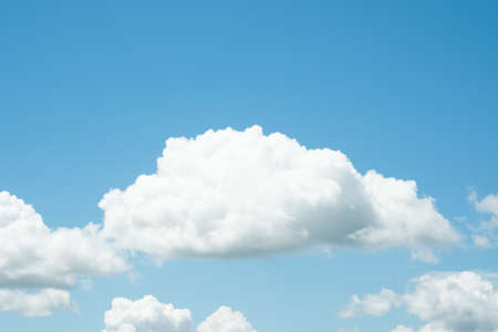 Many small clouds in blue sky.Summer cloudy.White clouds floating in the skyの写真素材