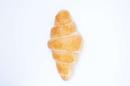 Croissant on a white background.French traditional breadの写真素材