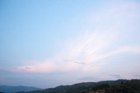 Many small clouds in blue sky.Summer cloudy.White clouds floating in the skyの写真素材