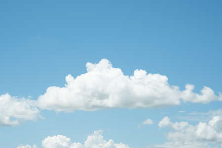 Many small clouds in blue sky.Summer cloudy.White clouds floating in the skyの写真素材